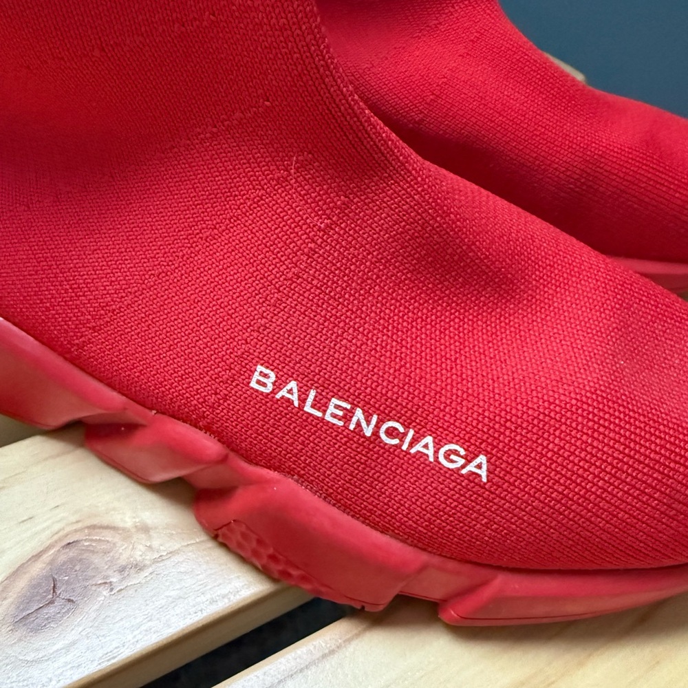 Balenciaga Vibrant Red Speed Trainers - Picture 2 of 13